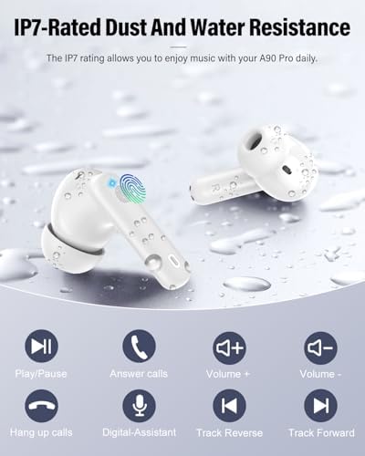 Elevate Your Audio Experience with Rose Gold Wireless Earbuds – Bluetooth 5.4 Connectivity, IP7 Waterproof Protection, and 36-Hour Playtime – Perfect for Active Lifestyles, Sports, and Seamless Communication – Stylish Comfort and Superior Noise-Cancellation for Uninterrupted Listening