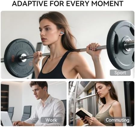 Revolutionize Your Audio Experience with 1 MORE S20 Open Ear Bluetooth 5.4 Wireless Earbuds – Lightweight Clip-On Design, 30-Hour Playtime, Four ENC Microphones for Crystal-Clear Sound, IPX5 Water-Resistant Durability, Perfectly Secure Fit for Active Lifestyles, Your Ultimate Sports Companion in Stylish Black