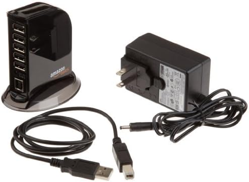 Maximize Your Connectivity with the Amazon Basics 7 Port USB 2.0 Hub Tower – Efficient Power Adapter Included for Seamless Device Management and Fast Data Transfer