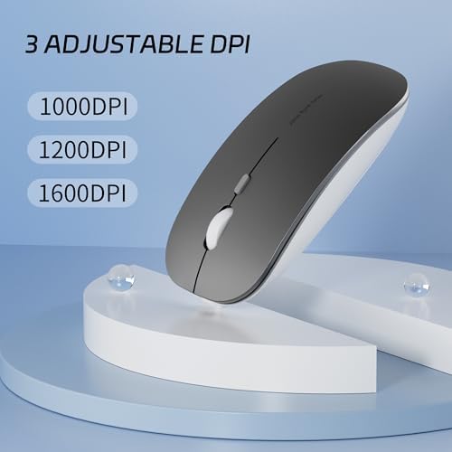 Uciefy Q5 Slim Rose Gold Wireless Mouse – Portable Optical Rechargeable Design with Silent Click, USB Receiver & Type C Adapter for Effortless PC, Laptop & Desktop Compatibility – Elevate Your Workspace with Style & Precision