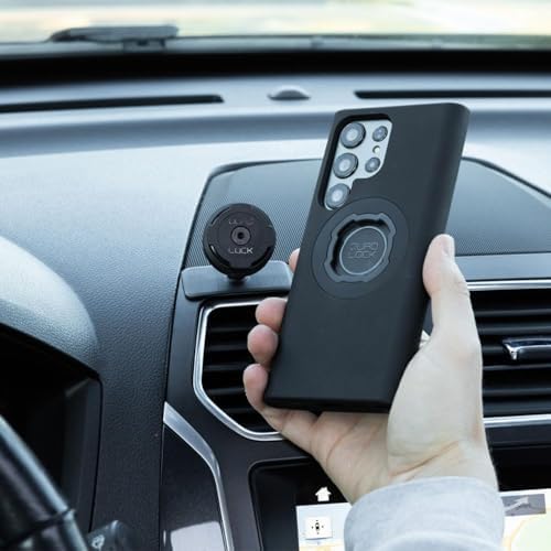 Experience Ultimate Stability with the Quad Lock Suction Car Phone Holder – Precision Engineered for i Phone, Galaxy, Pixel, and Universal Adapters – Effortless Hands-Free Navigation and 360-Degree Viewing Flexibility – Sleek Dashboard and Windshield Mount for Enhanced Driving Safety and Convenience