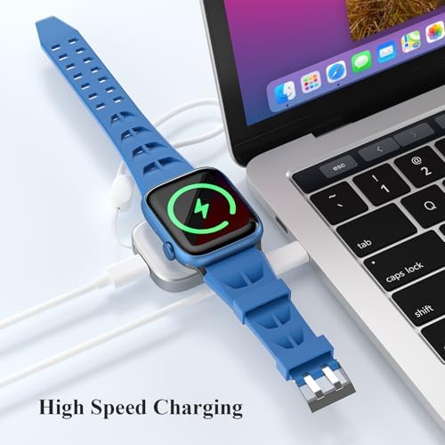 Magnetic Quick Charge Portable Charger for Apple Watch – Lightweight USB Cable Compatible with Ultra 2/1, Series 10-1 & SE – Effortless Travel Solution for Fast Smartwatch Power with Secure Cordless Design