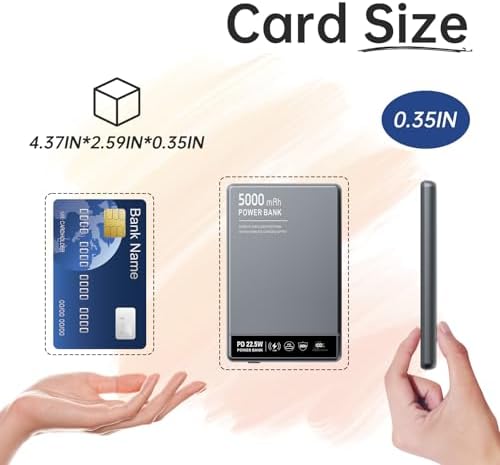 Ultra-Slim 3-in-1 Mag Safe Portable Charger – 5000 m Ah Fast Wireless Power Bank with 15 W Magnetic Charging and 22.5 W USB-C PD for i Phone 16/15/14/13/12, Air Pods, Apple Watch, and Android Devices – Perfect for On-the-Go Power Solutions