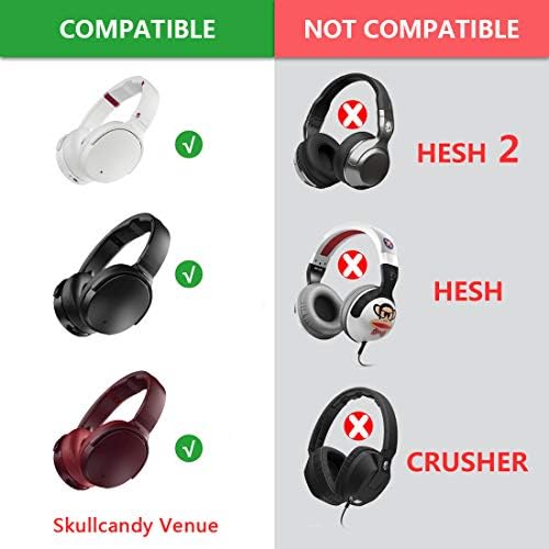 Geekria Quick Fit Replacement Ear Pads for Skullcandy Venue Wireless ANC Headphones – Premium Memory Foam Cushions for Enhanced Comfort and Superior Sound Isolation, Effortless Installation, Stylish Black Design