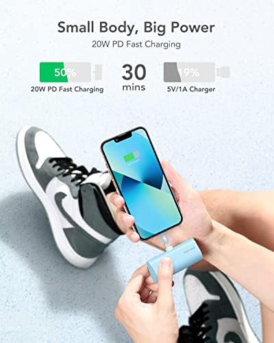 Ultra-Compact 5000 m Ah Charmast Portable Charger – 20 W PD Fast Charging Power Bank for i Phone 14/13/12/11/XR/8/7/6 – Mini Battery Pack with Enhanced Compatibility for On-the-Go Power Solutions