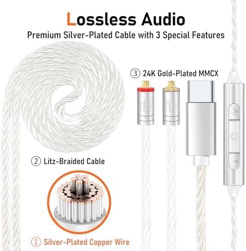 Unleash Exceptional Sound Quality with Vibes 202 MC USB-C Wired Earbuds: Premium Hi-Fi Audio, Advanced Noise Isolation, Ergonomic Comfort for i Phone 15/16 – Built-In Microphone for Effortless Communication & Durable Silver-Plated Cable – Includes Portable Case for On-the-Go Convenience