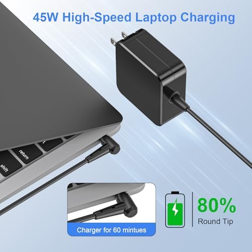 Lenovo 45 W Universal Laptop Charger – Fast Charging AC Adapter for Ideapad, Yoga, Flex Series – 100% Compatible with Models 1, 3, 5, 310, 320, 330, 510 – Enhanced Safety Features with FCC & Ro HS Certification – Ideal for Home and Office Use – 12-Month Warranty – Reliable Replacement for Original Lenovo Power Adapter