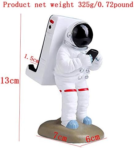 Charming Astronaut Resin Phone Stand – Durable Desktop Holder for i Phones, Androids & Tablets – Universal Compatibility with Non-Slip Base for Effortless Hands-Free Viewing – Quirky Décor for Home & Office – Perfect for Video Calls and Streaming Sessions
