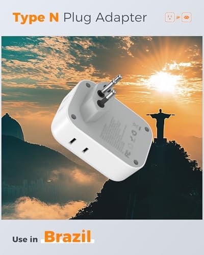 TESSAN Dual Pack European Travel Adapter with 4 AC Outlets and 3 High-Speed USB Ports – Ultimate International Power Converter for Seamless Device Charging in Italy, Spain, France, Portugal, Germany, and Iceland – Essential Travel Accessory for Modern Explorers