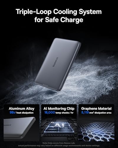 Baseus Picogo Mag Safe Ultra-Slim 10,000 m Ah Fast-Charging Power Bank for i Phone 12-16 Series – 15 W Qi2 Certified Wireless Charger with USB-C Cable for Seamless On-the-Go Energy Solutions