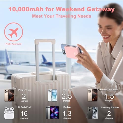 Premium 10000 m Ah Slim Portable Power Bank with Dual Built-In Cables – Fast 22.5 W Quick Charge for i Phone 11-16 & Android Devices – Ultra-Lightweight Travel Companion with 4 Outputs – Complete Charging Solution Including Wall Charger & Organizer – Versatile Compatibility for All Your Gadgets