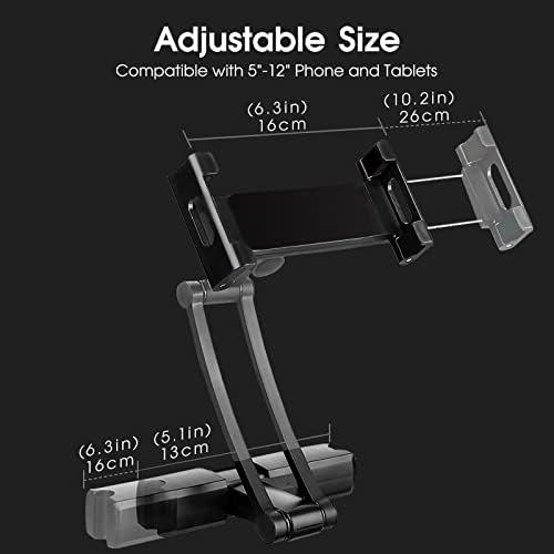 Revolutionize In-Car Entertainment with the Adjustable Tablet Holder for Car Headrest – Securely Mount Your Devices (5.27-10.24″) with 360-Degree Rotation and Customizable Viewing Angles for Ultimate Comfort and Engagement on Family Road Trips