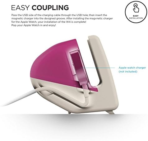 Elevate Your Charging Experience with the elago W4 Stand – Premium Compatibility for All Apple Watch Series 1-10 (38 mm to 46 mm) – Stylish, Durable, and Efficient Charging Dock for Smartwatches – Perfect for Nightstands, Desks, and Travel – Non-Slip Base for Stability and Elegance
