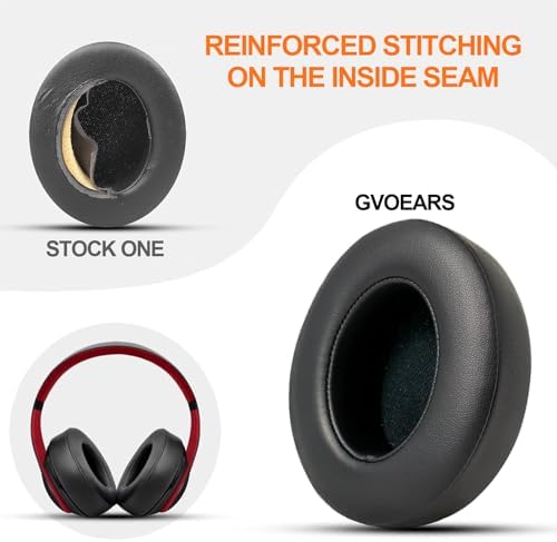 GVOEARS Premium Replacement Ear Pads for Beats Studio 2 & 3 – Ultra-Comfort Memory Foam Cushions with Strong 3 M Adhesive for Reliable Fit – Titanium Grey – Revitalize Your Audio Experience with Enhanced Noise Isolation and Seamless Compatibility