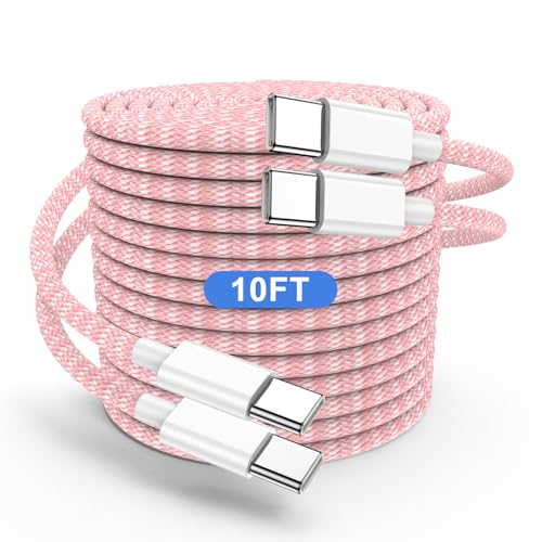 USB C to C Charging Cable 10ft, 60W Fast Type C to C Charger Cord Long for Apple iPhone 15 Pro Max/16 Pro/15 Plus/15 Pro, MacBook Pro 2021/2020/2019/2018,iPad 12.9/11 inch/Mini/Air 5/4,Samsung-Red – Enhanced Compatibility and Speed