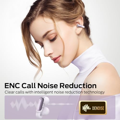 Monster AC601 Open Wireless Earbuds – Advanced Bluetooth 5.4 Clip-On Headphones with Superior Environmental Noise Cancellation and IPX5 Waterproof Design – Sleek Purple Earphones Perfect for Active Lifestyles and Crystal Clear Audio Quality