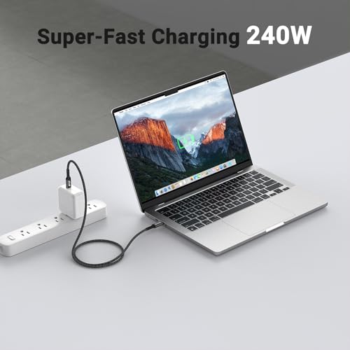 Ultra-Fast 80 Gbps USB-C Charging Cable – 1.5 FT Thunderbolt 5/4/3 Compatible – 240 W Power Delivery for i Phone 16/Pro/Plus/Pro Max & Samsung Galaxy – Dual 8 K/Single 16 K Video Output for Maximum Performance – Unmatched Speed & Durability for Tech Enthusiasts