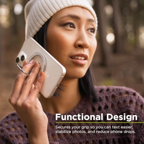 Magnetic Phone Grip Ring Stand for i Phone 16 Series – Premium Gold Kickstand Holder for Mag Safe Compatibility – Effortless Attachment for Hands-Free Streaming & Meetings – Versatile Design with Metal Stickers for Non-Mag Safe Phones – Lifetime Warranty & 30-Day Money Back Guarantee