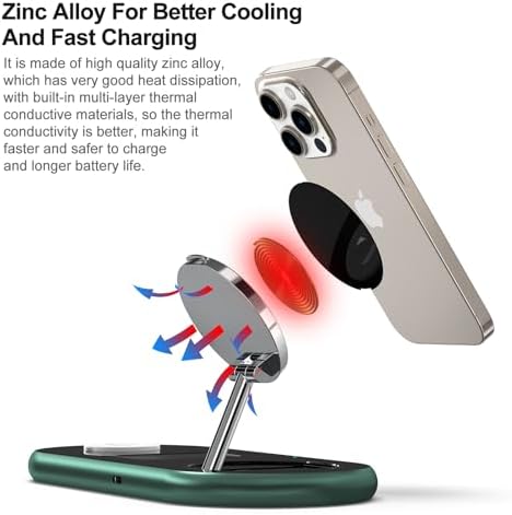 Sleek 3-in-1 Magnetic Charging Station for Apple Devices – Fast Mag-Safe Wireless Charger Stand for i Phone 16/15/14/13/12, Apple Watch, and Air Pods – Elegant Golden Design with Enhanced Compatibility and Safety Features