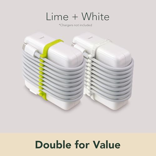 Eco-Conscious 2-Pack Mac Book Cable Organizer: Lightweight 3 D Printed Travel Cord Reel for 61 W-140 W Chargers | Ultimate Solution for Tangle-Free Charging | Durable TPU Design for Professionals, Students & Travelers Seeking Efficient Cord Management