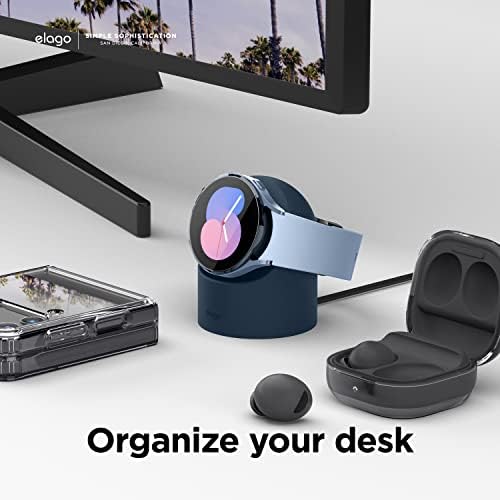 elago GW2 Smartwatch Charging Stand for Samsung Galaxy Watch 8/8 Classic, 7/Ultra, 6/6 Classic, 5/5 Pro – Stylish Desk Organizer with Enhanced Charging Speed (Cable Not Included) – Sleek White Design for Efficient Power Solution and Easy Accessibility