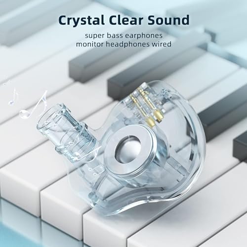 YINYOO KBEAR KS1 Wired In-Ear Monitors – Premium High-Resolution Noise-Canceling Earbuds for Musicians and Audiophiles – Unmatched Bass Performance and Crystal Clear Audio – Ergonomically Designed for Comfort and Wide Device Compatibility – Ideal for Live Performances and Everyday Listening