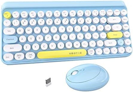 Experience Nostalgic Elegance with the UBOTIE Mini Compact 84-Key Wireless Keyboard & Mouse Combo – Retro Typewriter Design in Vibrant Purple, Perfect for Home & Office! Enjoy Seamless Connectivity with 2.4 GHz USB Nano Receiver, Ergonomic Comfort for Long Typing Sessions, and Multicolor Key Illumination for a Personalized Touch. Ideal for Laptops & Desktops, This Stylish Yet Durable Combo Enhances Your Workspace Aesthetics While Offering Enhanced Compatibility Across Operating Systems. Upgrade Your Typing Experience Today with This Chic and Functional Set!