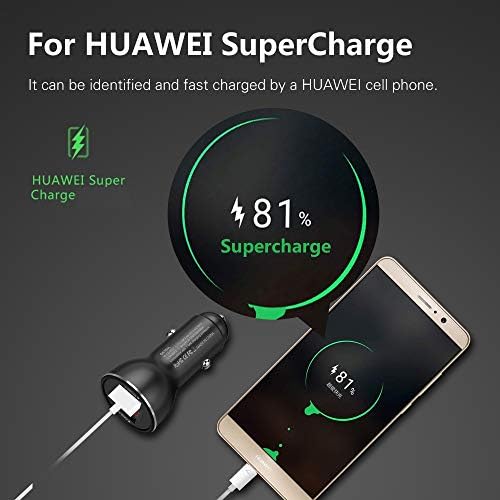 Huawei Supercharge Car Charger with USB Type C Cable – 9 V/2 A Fast Charging Adapter for P40, P30, P20 Pro, Mate 30/20/10/9 – Compact Design with LED Display for Real-Time Charging Status – Ultimate On-the-Go Power Solution