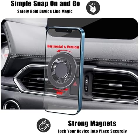 Mazda CX-5 Magnetic Phone Holder (2017-2024) – Premium Air Vent Mount for i Phone 16/15/14/13/12 Pro Max & All Smartphones – Effortless Installation, Optimal Compatibility, and Enhanced Safety for Hands-Free Navigation