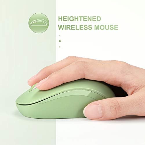 Light Blue Wireless Mouse – Ultra-Quiet 2.4 GHz Noiseless Computer Mouse with USB Receiver for Seamless Windows Experience – Portable, Ergonomic Design for Home, Office, or Travel