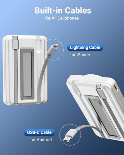 Revolutionary Mag Safe 10000 m Ah Power Bank: 5-in-1 Magnetic Wireless Charger for i Phone 12-16 Models & Apple Watch – Fast Charging with Built-in Stand for Ultimate Portability and Convenience