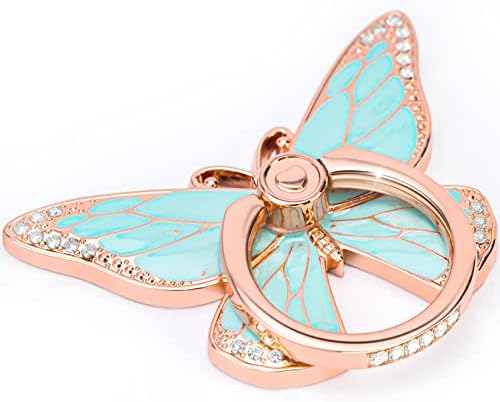 Glitter Butterfly Phone Ring Grip Holder – 360-Degree Rotating Kickstand for i Phone, Samsung Galaxy & Android – Stylish Rhinestone Design for Enhanced Durability and Comfort – Perfect Gift for Women and Girls – Secure Adhesive for Optimal Grip – Versatile Stand for Video Calls, Streaming & More
