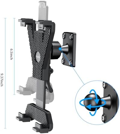 PLDHPRO Heavy Duty Adjustable Tablet Holder Mount for Vehicles and Workstations – Universal Drill Base Compatible with i Pad, i Phone, Surface, Kindle, Samsung Galaxy Tab (5.1-15.6 inch) – Maximum Stability for Safe Navigation and Easy Access in Trucks, Desks, and Kitchens