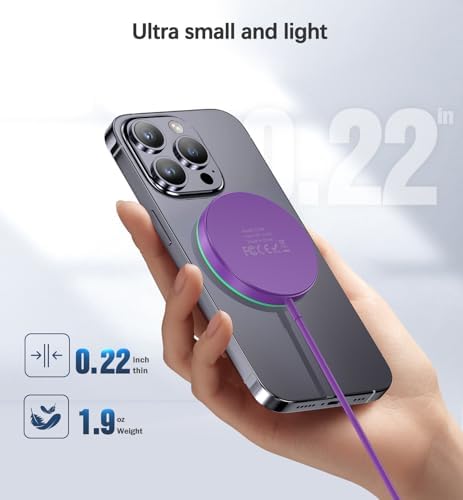 Magnetic Wireless Charging Pad – 15 W Fast Charger for i Phone 16/15/14/13/12 Series & Air Pods – Dual Port LED Indicator, Compact Design for Enhanced Convenience and Safety – 2 Pack White, Ideal for Home and Travel Use