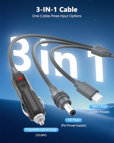 Ultimate Starlink Mini Car Charger – 100 W USB C to DC Power Cable – 10 ft Durable Cigarette Lighter Charging Cord – High-Speed Compatibility for Seamless Device Powering on the Go – 18 AWG Enhanced Performance