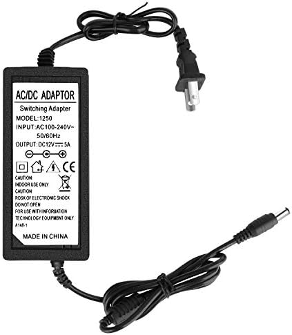 Universal 12 V 5 A Waysse AC DC Power Adapter – Efficient Transformer from 100-240 V to 12 Volt for LED Strip Lights, DVR, NVR, and CCTV Systems – Compact and Versatile Power Supply for Enhanced Device Performance and Compatibility
