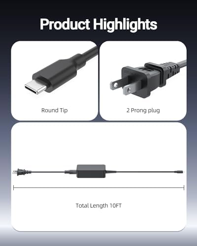 Lenovo Chromebook Laptop Charger – UL Certified 45 W Fast Charging Adapter with USB Type-C Connection, Premium Safety Standards, 24/7 Support, 30-Day Guarantee & 12-Month Replacement Warranty