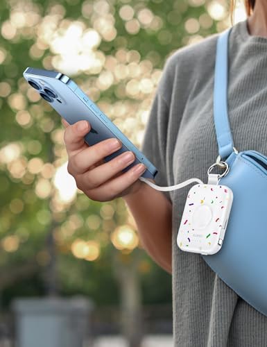 Compact RORRY 5000 m Ah Portable Charger Power Bank with Integrated Cables – Sleek Keychain Battery Pack for i Phone 16/15/14/13/12 and Apple Watch Ultra Series, Ultimate Travel Companion with Fast Charging and Modern Design