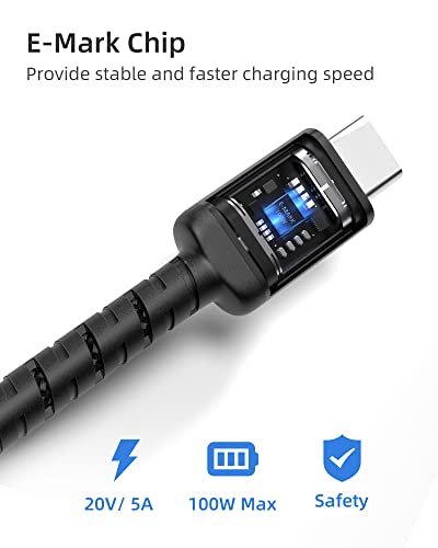 imuto 100 W Fast Charging USB C to USB C Cable (6.6 ft, 2-Pack) – Premium Braided Design for Enhanced Durability and Speed, Compatible with i Phone 15 Series, Mac Book Pro 2020, i Pad Pro 2020, and Samsung Galaxy S23+ – High-Speed Data Transfer up to 10 Gbps, Perfect for Home and Office Use