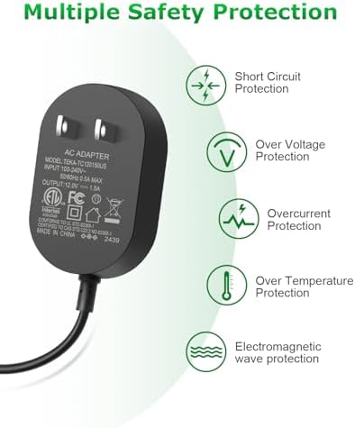 Universal 12 V 1.5 A AC/DC Power Supply Adapter – High-Performance 18 W Charger with 10 FT Cord for LED Strips, Bluetooth Speakers, GPS Devices & More – Versatile Energy Solution with Multiple Connectors for Global Use and Reliable Power Delivery
