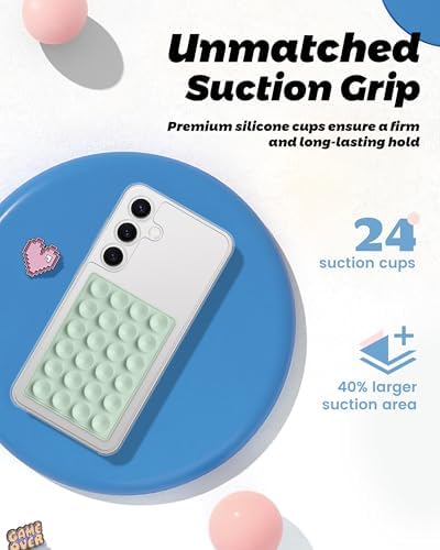 Mag Safe Sticky Octo Suction Buddy Phone Mount – Versatile Hands-Free Magnetic Phone Grip for i Phone | Trendy White Design with Adapter Ring | Unmatched Stability & Convenience for Active Lifestyles | Ideal Gift for Moms and Women Enthusiasts
