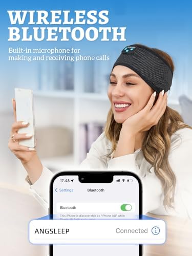 Ultimate Bluetooth Sleep Headband with Ultra-Thin Speakers | Dual Playback Modes for Wired & Wireless Use | Ergonomically Designed for Side Sleepers | Luxurious Comfort for Restful Nights | Ideal Gift for Enhanced Sleep and Relaxation