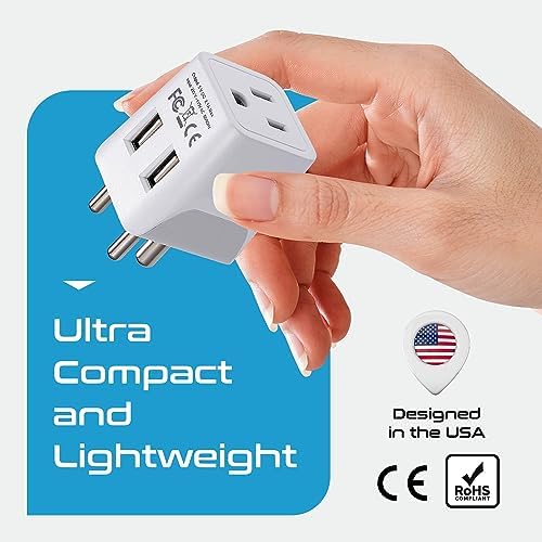 Compact Dual USB Travel Adapter for Effortless Charging in Australia, New Zealand, and China – Essential Type I Plug for Phones, Tablets, and Cameras – Quick Charge Capability with Universal Compatibility for Hassle-Free Global Adventures