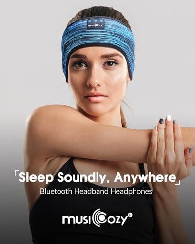MUSICOZY Bluetooth 5.4 Sleep Headband Headphones – Ultimate Wireless Comfort for Sleep, Workouts, and Travel – The Perfect Gift for Active Lifestyles with Rapid Pairing and Sweatproof Design