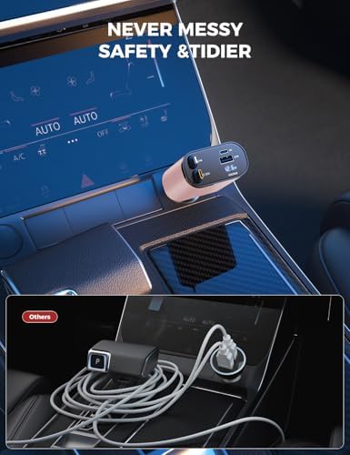Introducing the SUPERONE 4-in-1 Retractable Fast Car Charger: Ultimate On-the-Go Charging Solution for i Phone, Galaxy & Pixel Devices – Featuring 2.6 ft Tangle-Free Cord, Enhanced USB C & Apple Compatibility, and Sleek Design for Effortless Portability. Experience lightning-fast charging to keep your devices powered during road trips or daily commutes, ensuring you’re always connected. This innovative retractable charger is engineered for maximum efficiency, accommodating a wide range of smartphones including i Phone 16, 15/15 Pro Max, 14, 13, 12, 11 and popular Galaxy and Pixel models. With its compact construction and high-quality materials, this charger not only enhances your charging experience but also withstands everyday wear and tear. Elevate your mobile charging with the SUPERONE car charger – where convenience meets cutting-edge technology for busy professionals and families on the move.