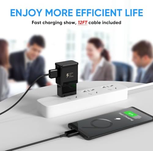 Premium Adaptive Fast Charging Block USB Wall Charger – Efficient Quick Charge Adapter for Samsung Galaxy S25/S24/S23/S22/S21/S20/S10/S9/S8/S7/Note 10 (4-Pack, White) – Maximize Charging Speed & Compatibility for Seamless Device Performance