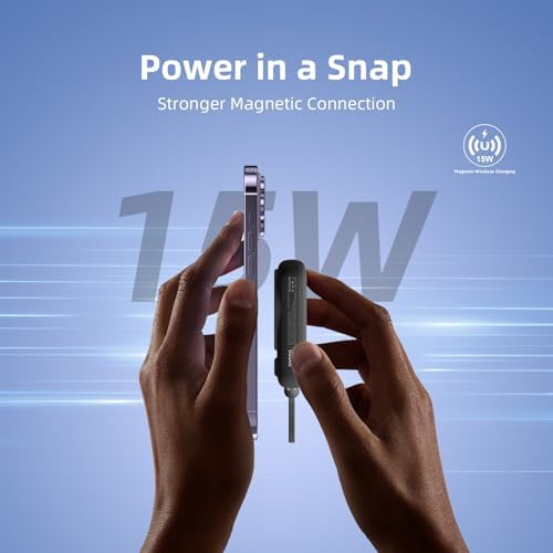 Magnetic Power Bank 10000 m Ah for i Phone – Fast Charging Wireless Charger with LED Display & Type-C Cable – 22.5 W PD Compatible Battery Pack for i Phone 16/15/14/13/12 Series – Sleek, Portable Design for Effortless On-the-Go Charging