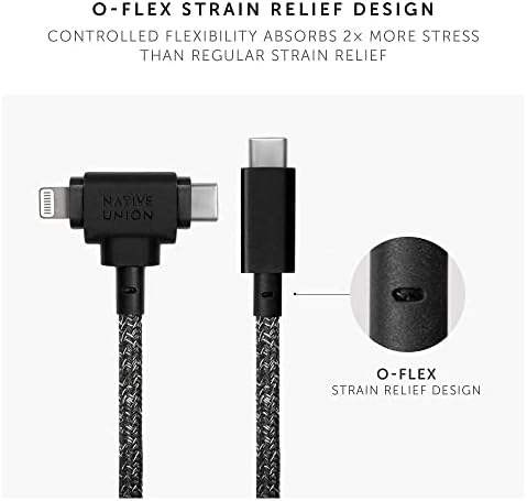 Native Union Belt Cable Duo – 5 ft Eco-Conscious Braided 2-in-1 Charging Cable with MFi Certified Lightning & Type-C Connectors – Durable, Versatile, and Perfect for Multi-Device Charging on the Go