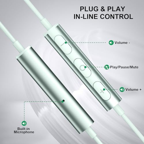 ASKUBSKU Advanced USB Gaming Headset with Noise-Canceling Microphone – 7.5 Ft Wired Earbuds for Enhanced Audio on PC & Laptop, High-Quality Sound for Gaming and Online Meetings, Integrated Mute Feature, Green – Perfectly Compatible with Surface & Switch, Ergonomic Comfort for Prolonged Use