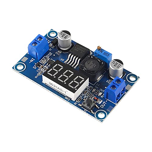 Efficient 8-Piece LM2596 Adjustable Buck Converter Module – Versatile DC Voltage Regulator for Precision Power Management from 4 V-40 V to 1.25 V-37 V with LED Voltage Display for Seamless Electronic Project Integration and Optimal Energy Efficiency